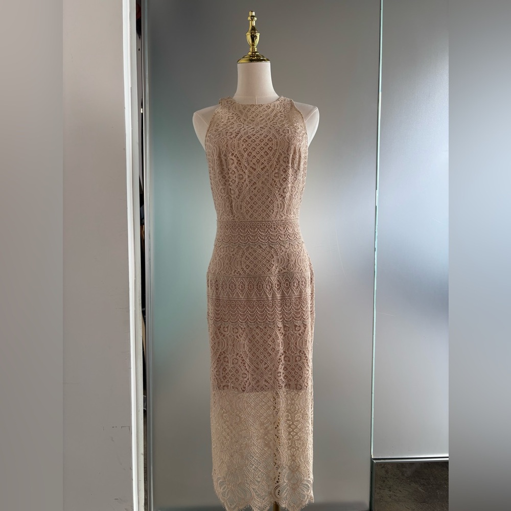 Tadashi Shoji Midi Lace Dress - Cream